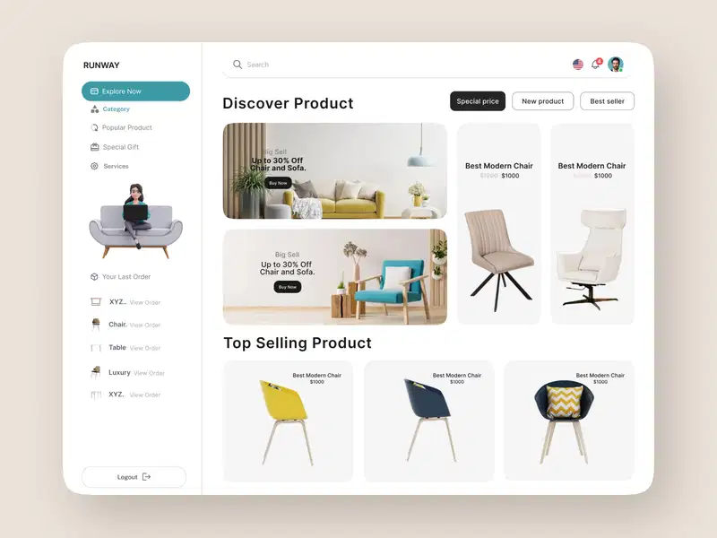 clean and clear ui ux design